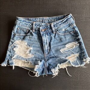 American Eagle Outfitters Distressed Light Blue Denim Cutoff Shorts